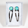 Set of 2 Hair Clips - gift box - dark clip, green blue