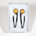 Set of 2 Hair Clips - gift box - dark clip, pink and gold