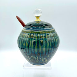 Honey/Tea/Sugar Jar w/spoon- Emerald Rain - view 2