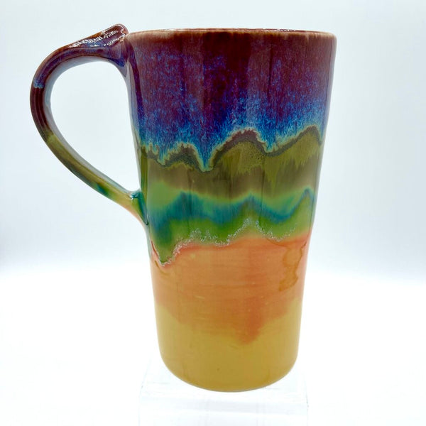 Travel Mug w/Lid- Yellow Rainbow