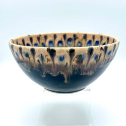 Soup/Cereal Bowl- Obsidian/Cobalt Peacock - view 3