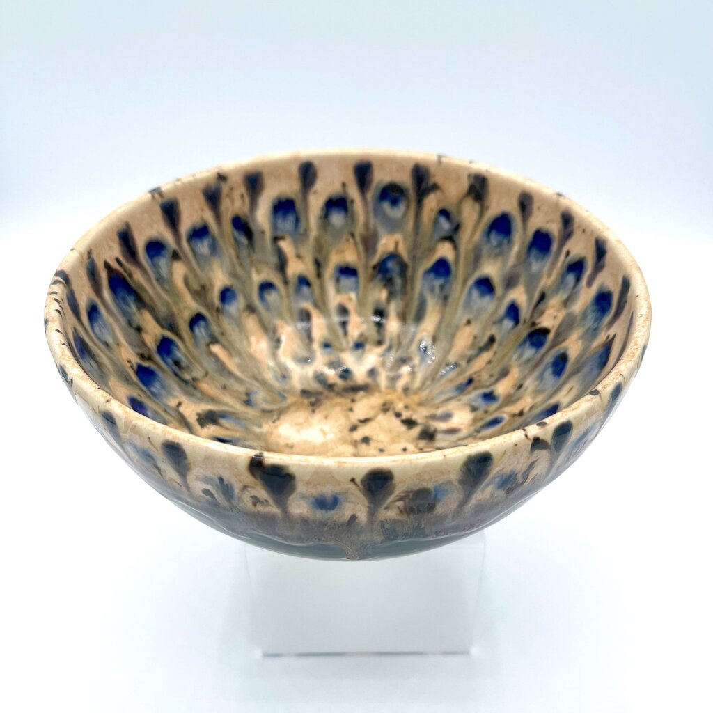Soup/Cereal Bowl- Obsidian/Cobalt Peacock