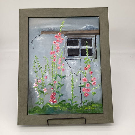 Forgotten hollyhocks