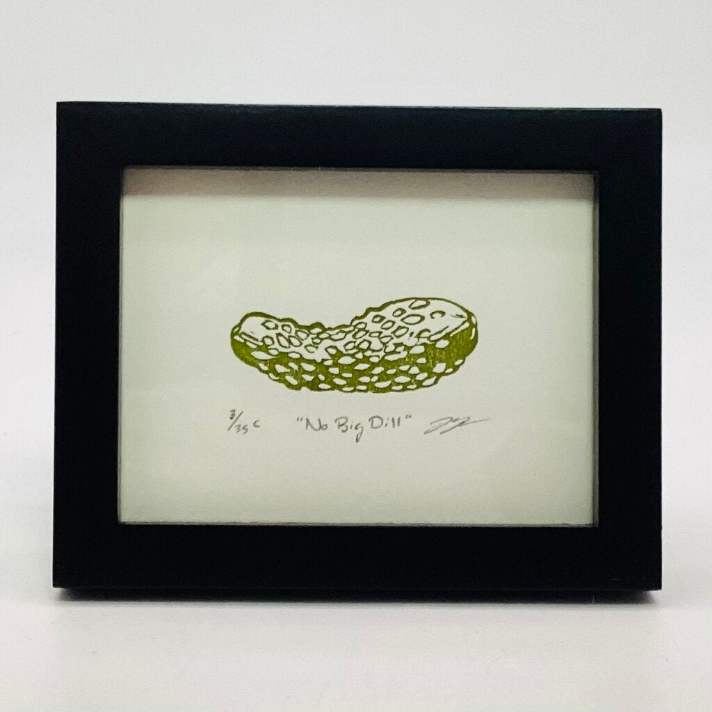 No Big Dill - Pickle Eraser Art Print FRAMED