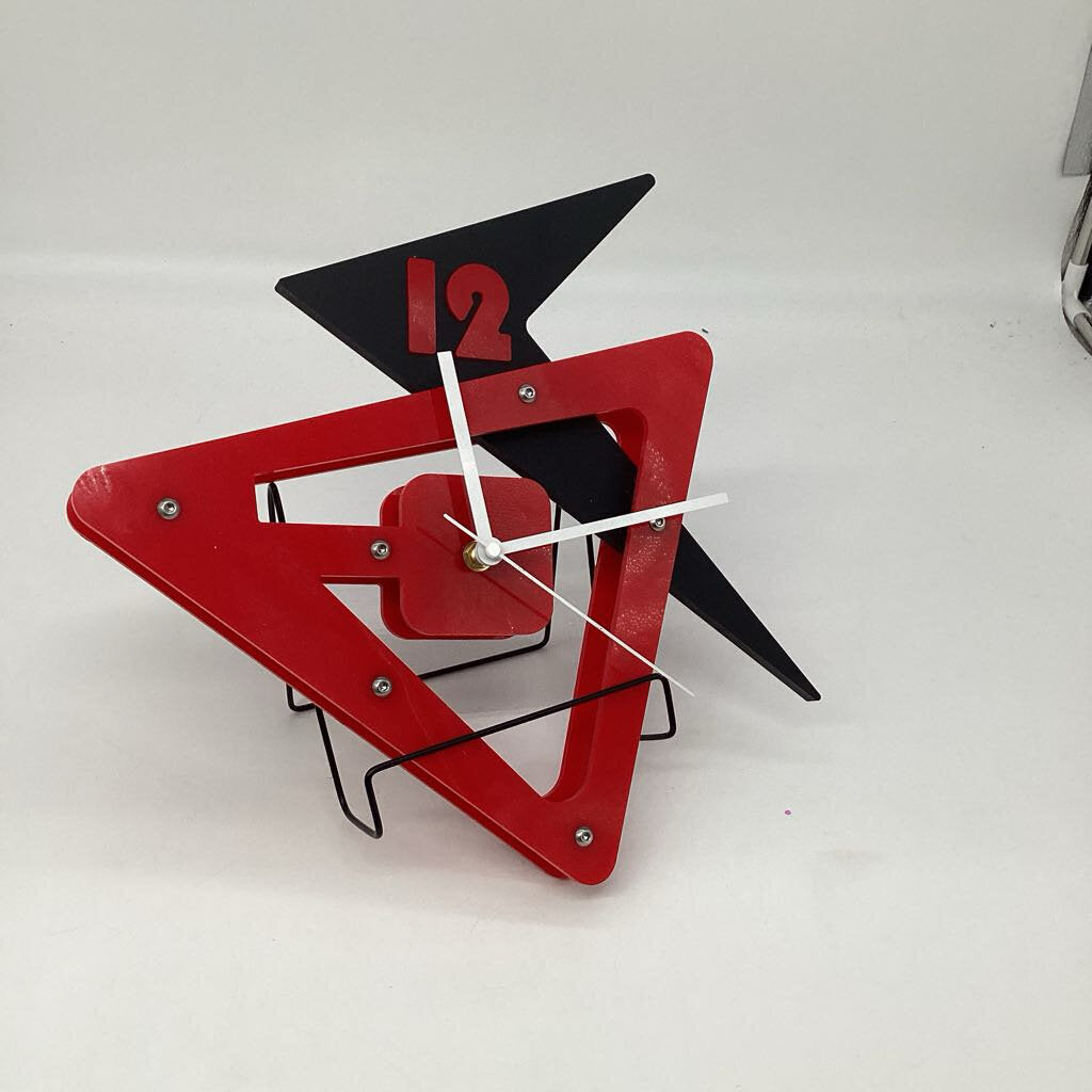 Clock, Style 2, Red/Black