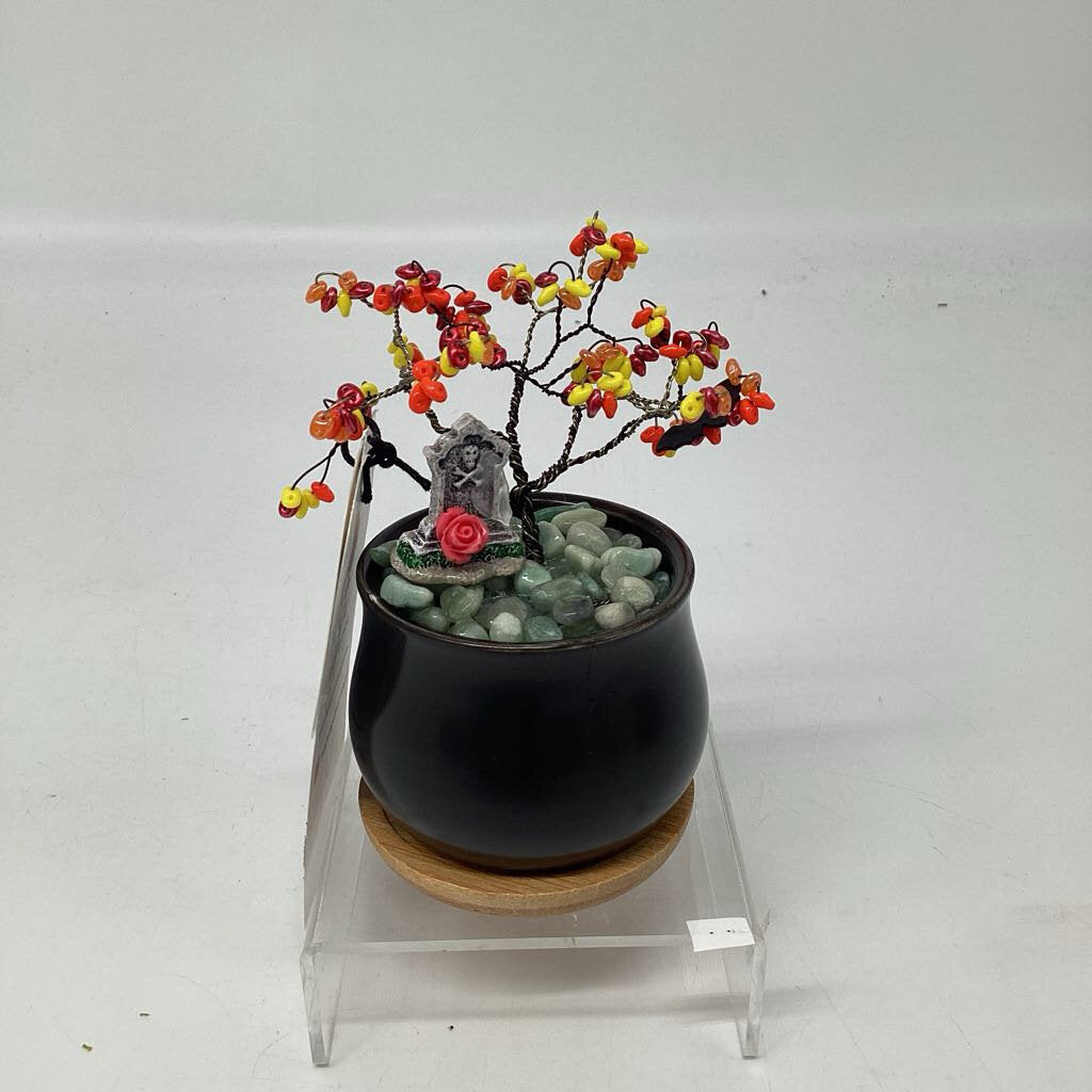 Wire Tree- Fall Cauldron w/ Grave