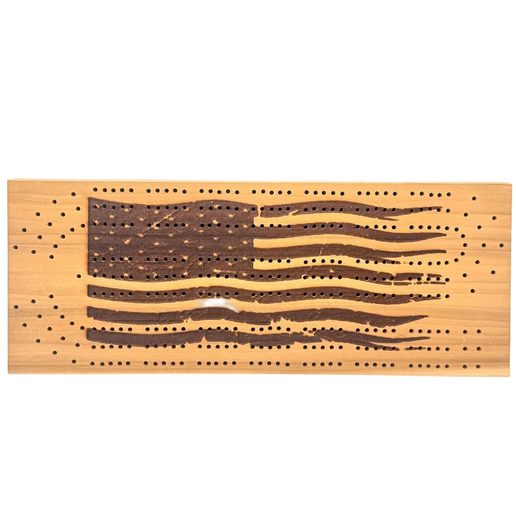 American Flag Cribbage Board