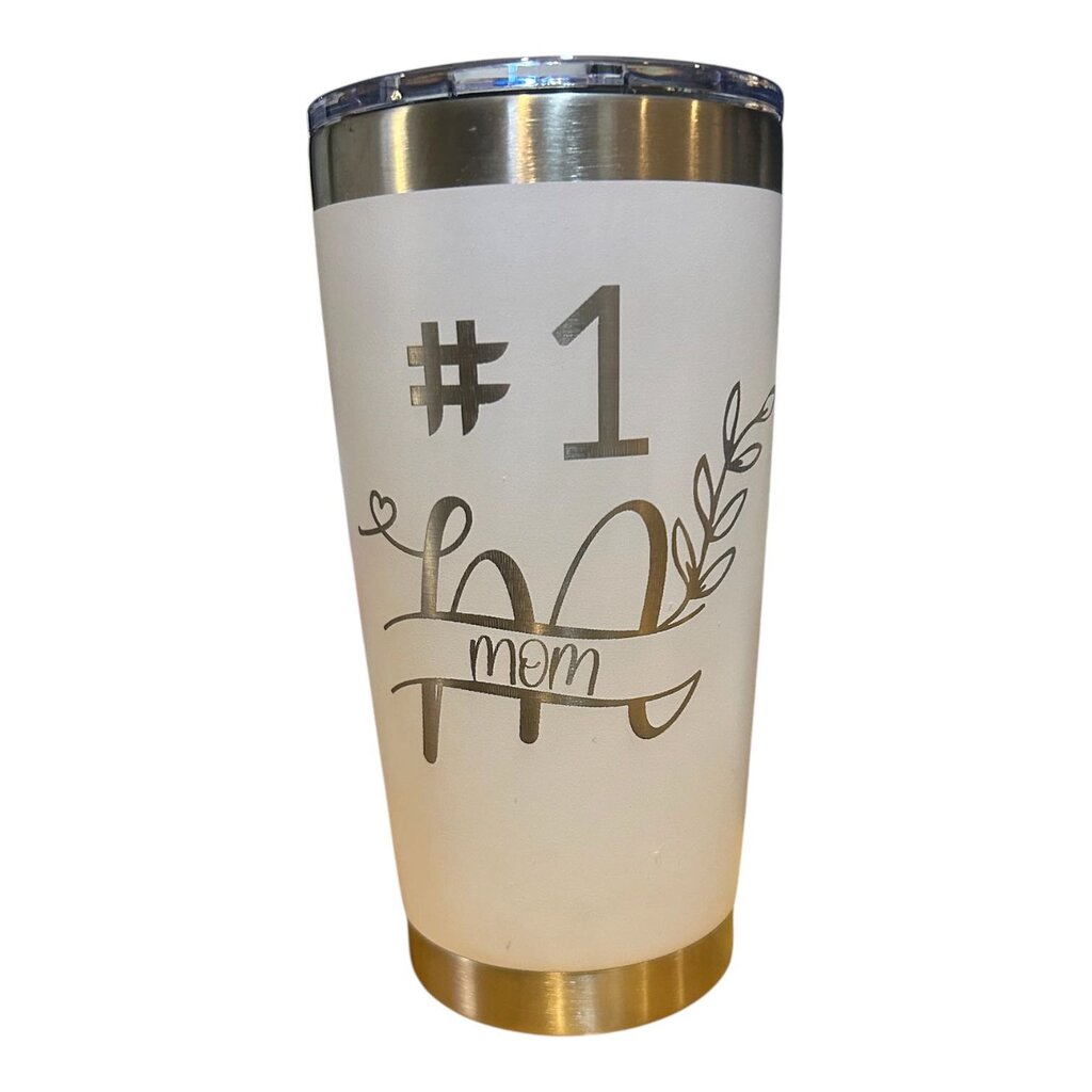 20 Oz Tumbler #1 MOM White