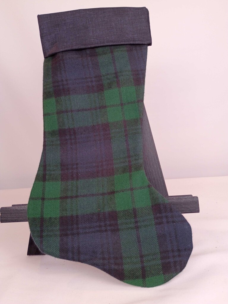 Stocking Flannel Navy and Green