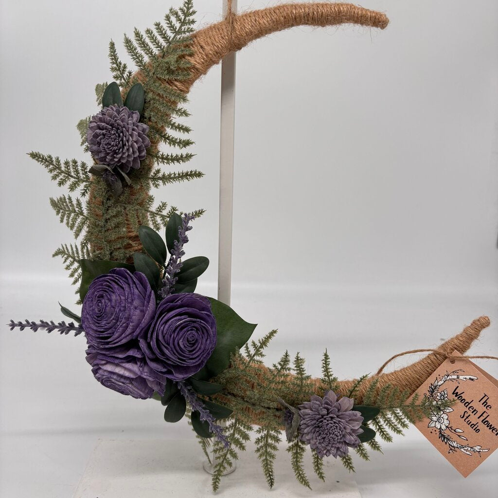 Purple Moon with Purple Sola Wood Flowers