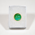 Large round ring - gift box - greens on gold