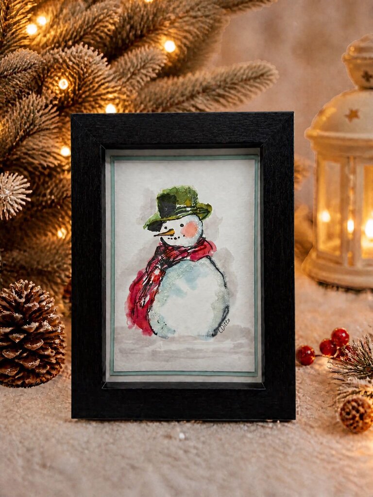 Watercolored Snowman (4x6 Frame)