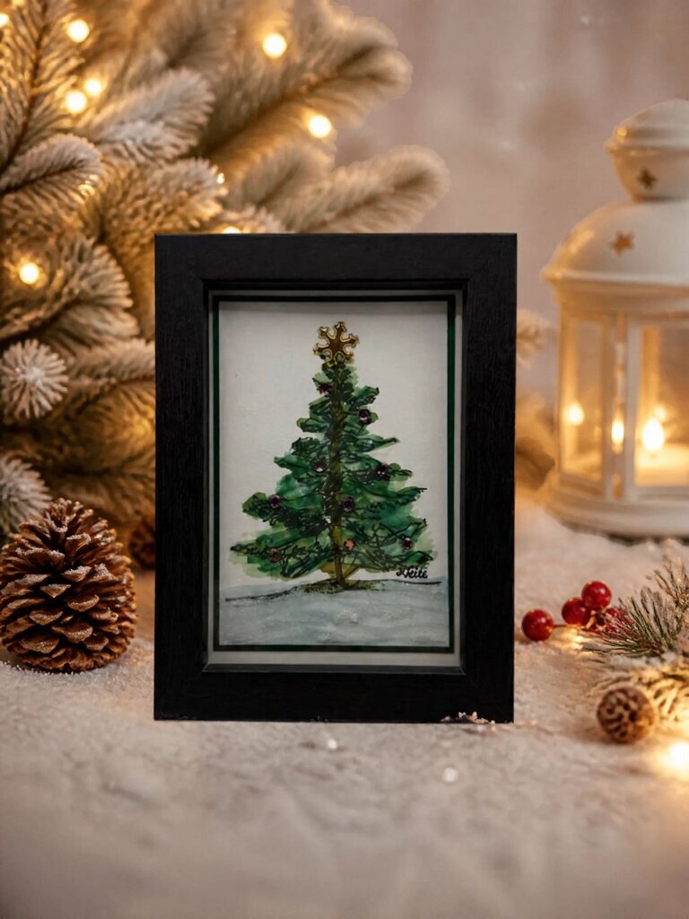 Watercolored Christmas Tree (4x6 Frame)