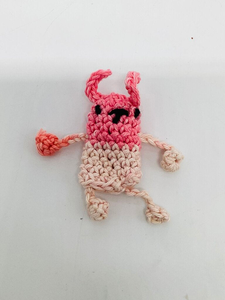Pink Striped Fidget Pocket Bunny