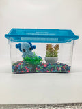 Blue Axolotl Desk Pet with Bulb Leaf Plant