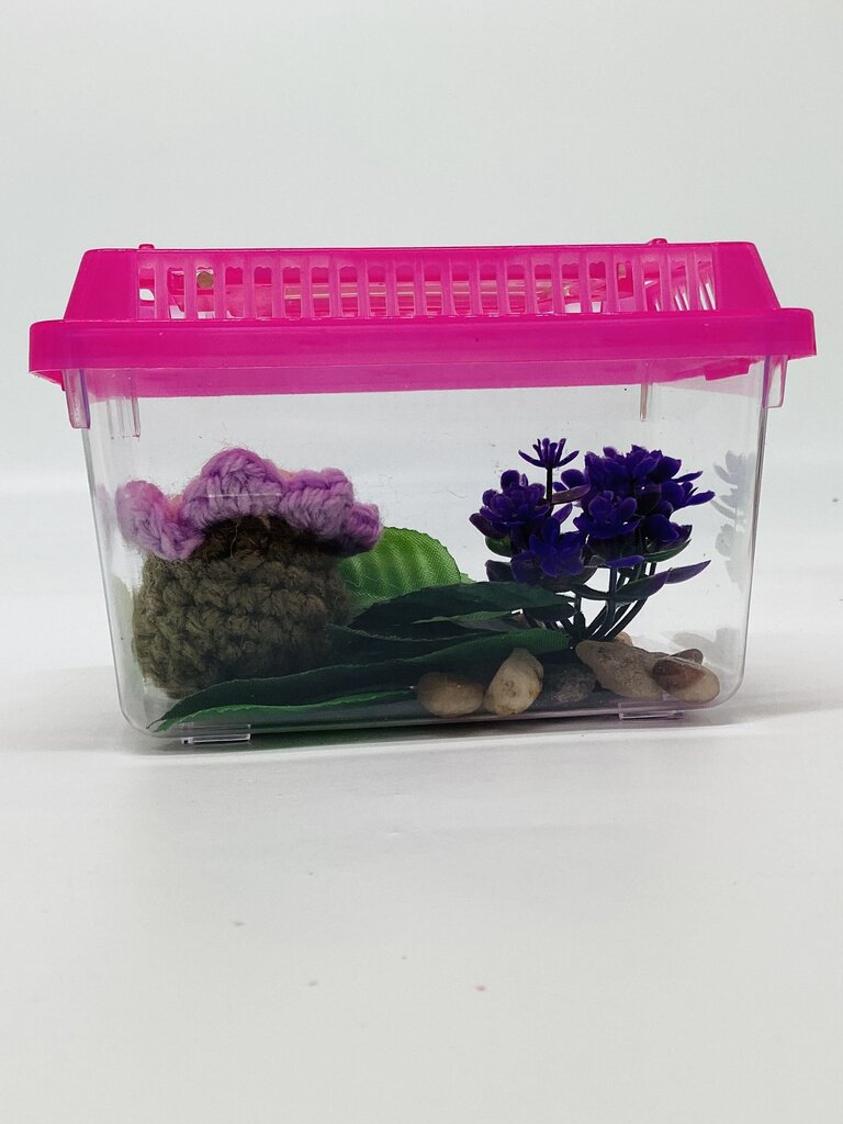 Lavender and Tan Flower Buddy Desk Pet