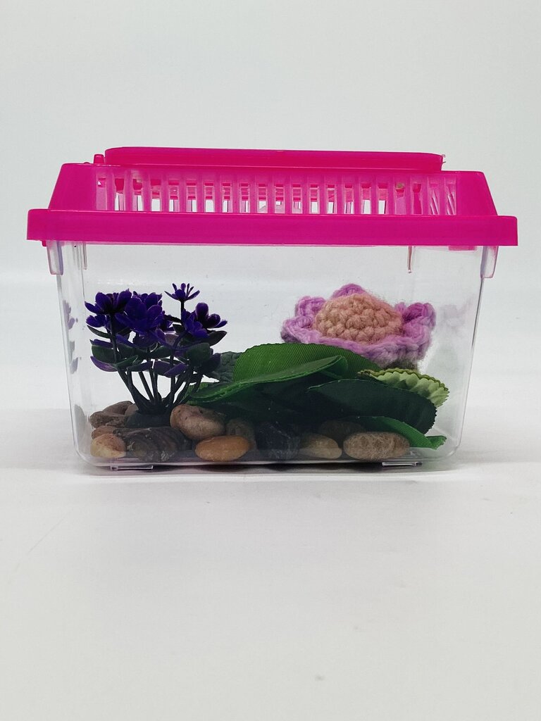 Lavender and Tan Flower Buddy Desk Pet