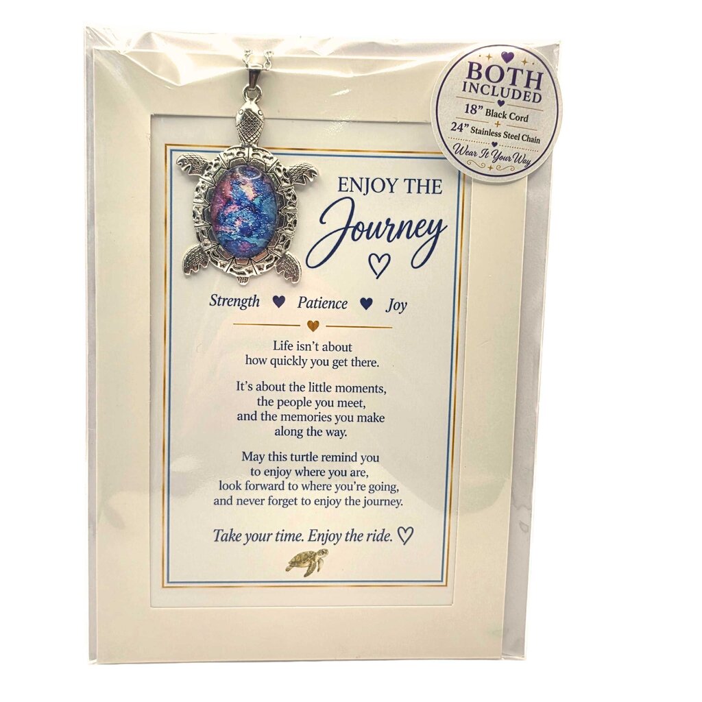 Enjoy The Journey Turtle Keepsake Pendant