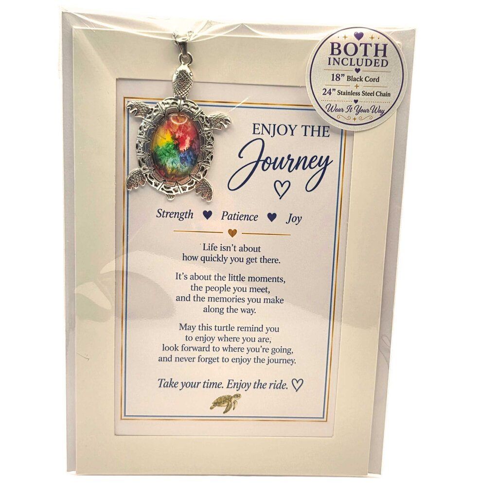 Enjoy The Journey Turtle Keepsake Pendant