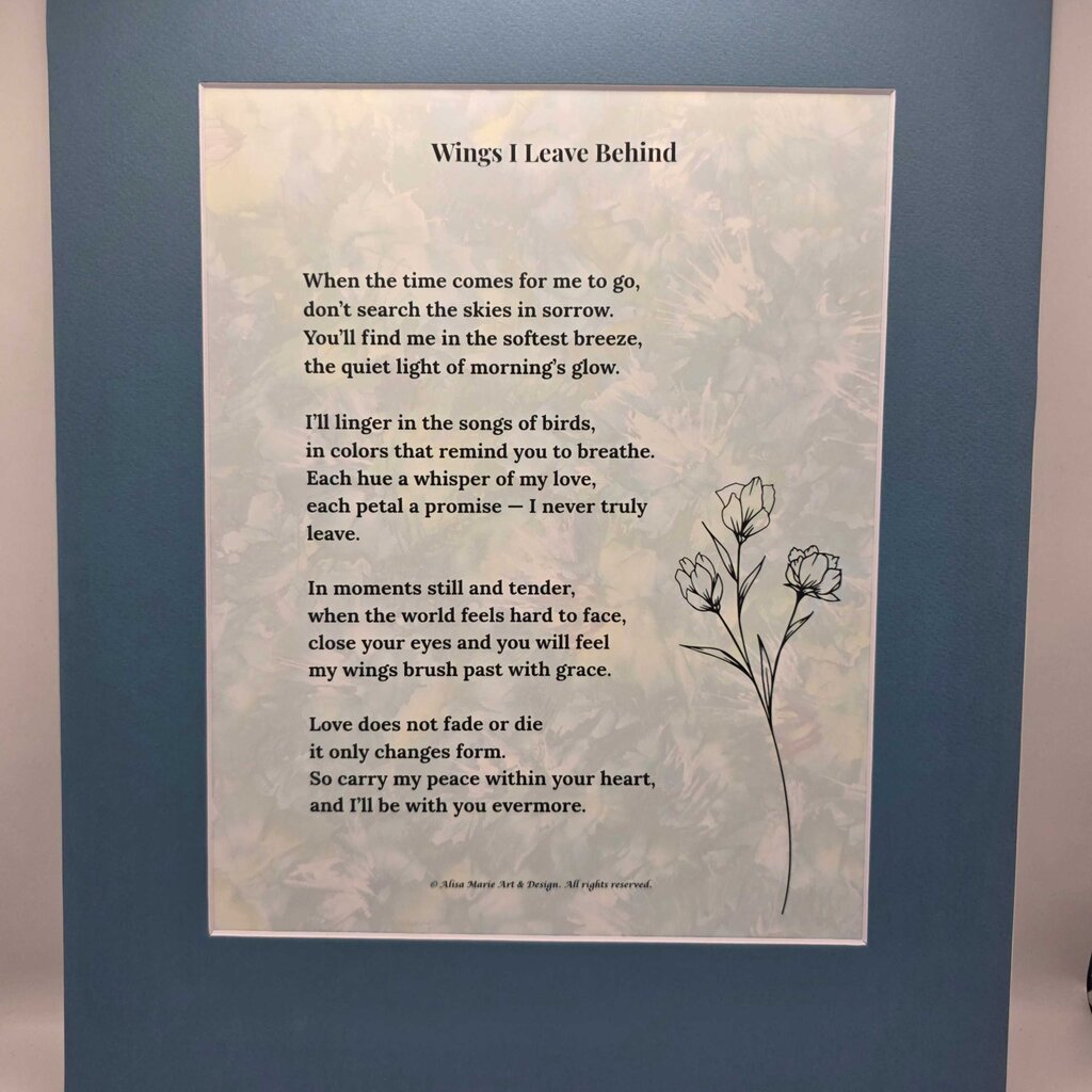 Wings I Leave Behind Poetry Print
