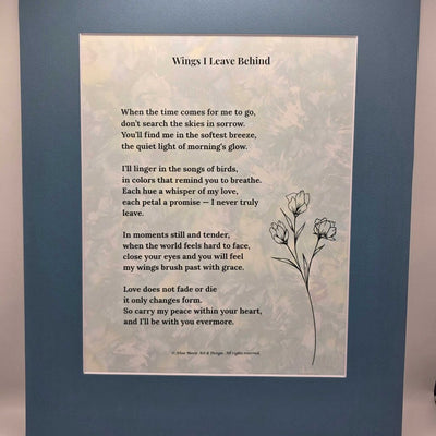 Wings I Leave Behind Poetry Print