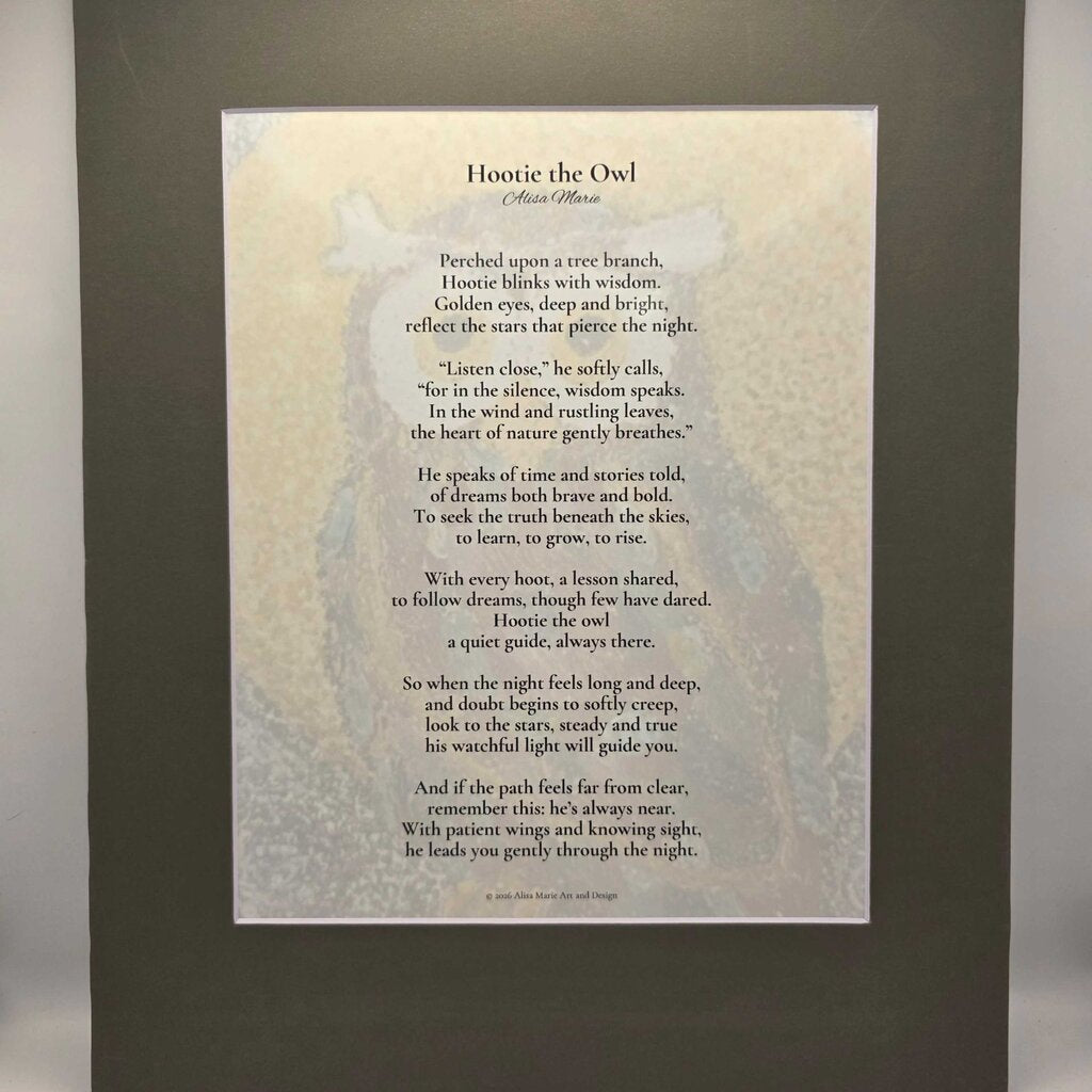 Hootie the Owl Poetry Print