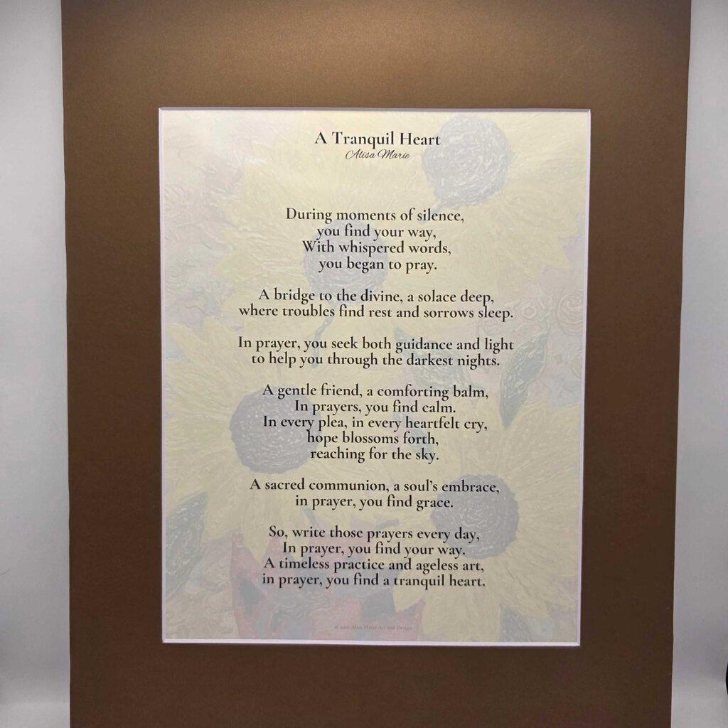 A Tranquil Heart Poetry Print