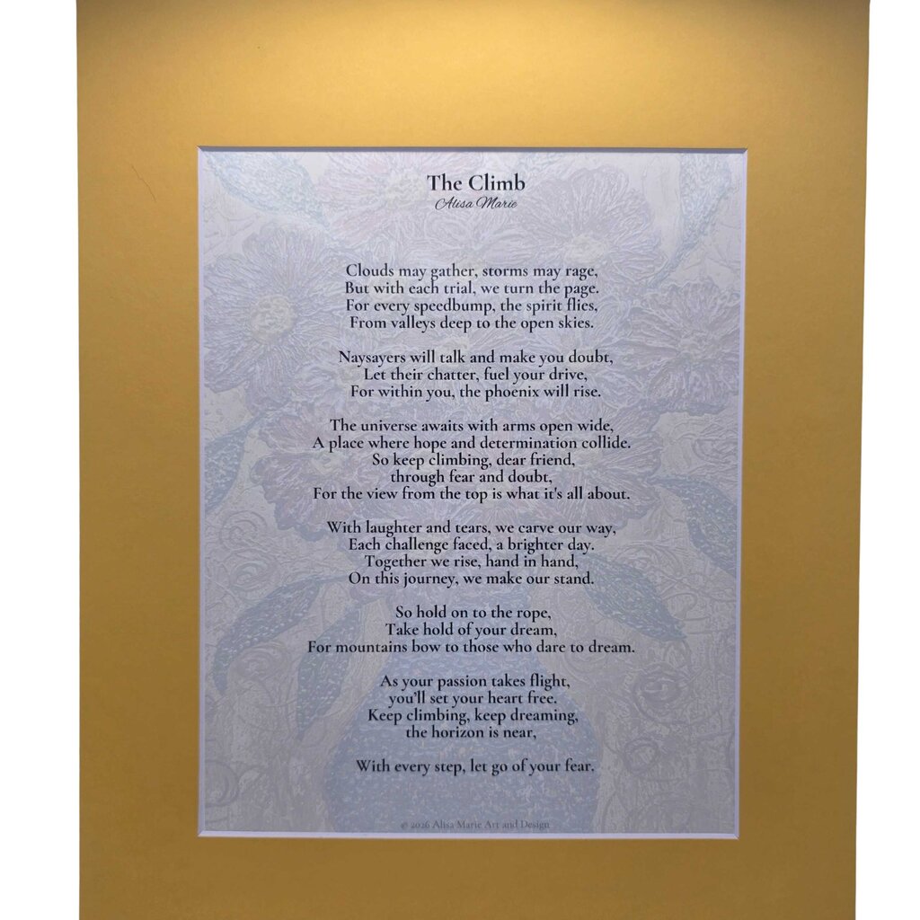 The Climb Poetry Print