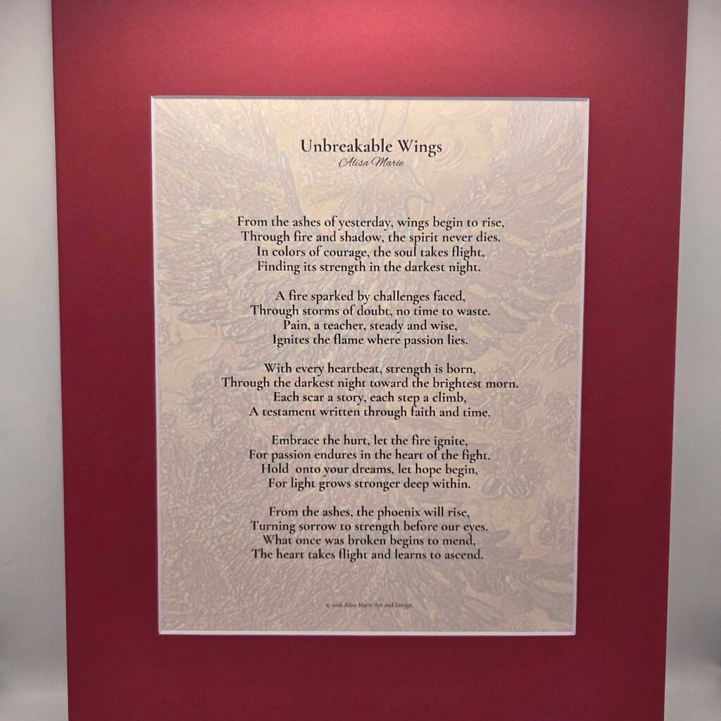 Unbreakable Wings Poetry Print