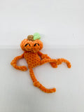 Orange Pumpkin Man with Embroidered Eyes