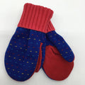 Sweater Mitten - Blue/Red Non-wool