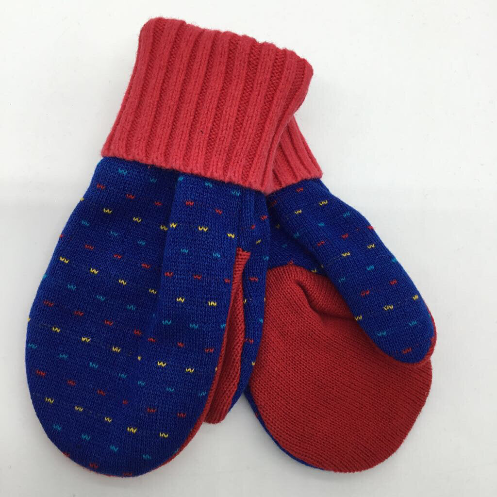 Sweater Mitten - Blue/Red Non-wool