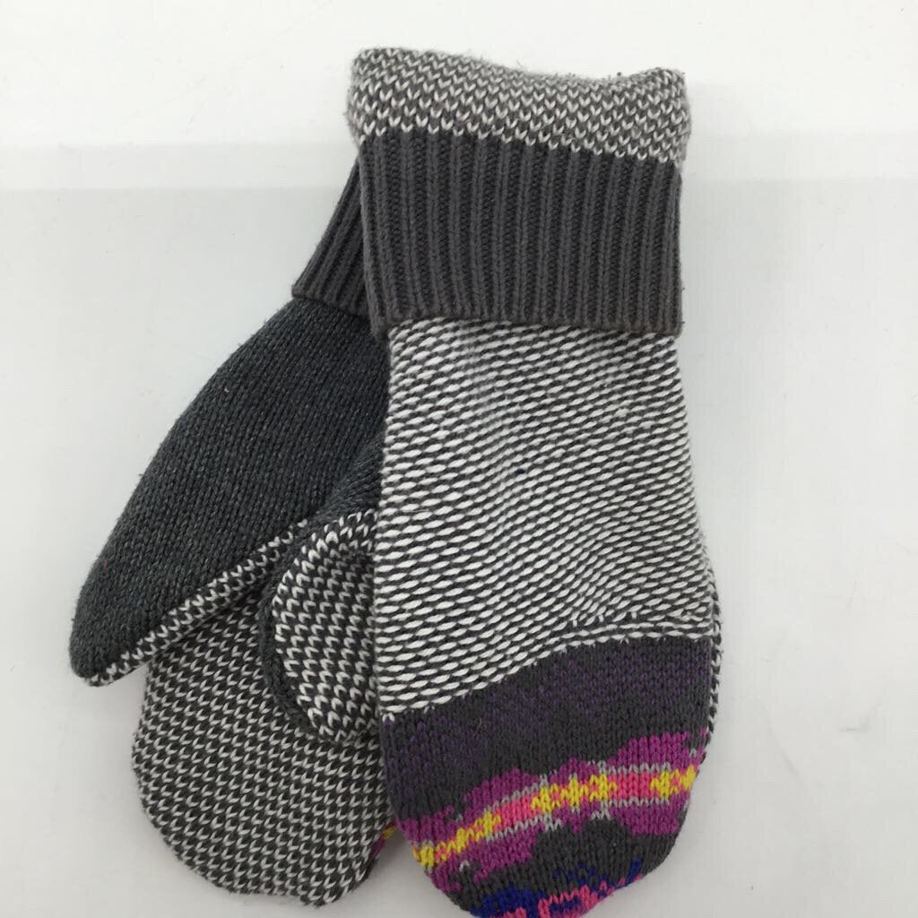 Sweater Mitten - Gray/White/Pink