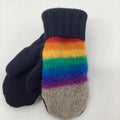 Sweater Mitten - Gray Rainbow WOOL Blend
