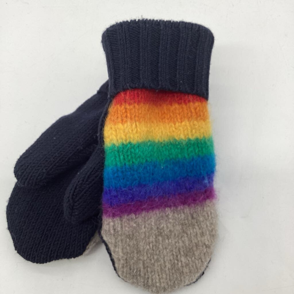 Sweater Mitten - Gray Rainbow WOOL Blend