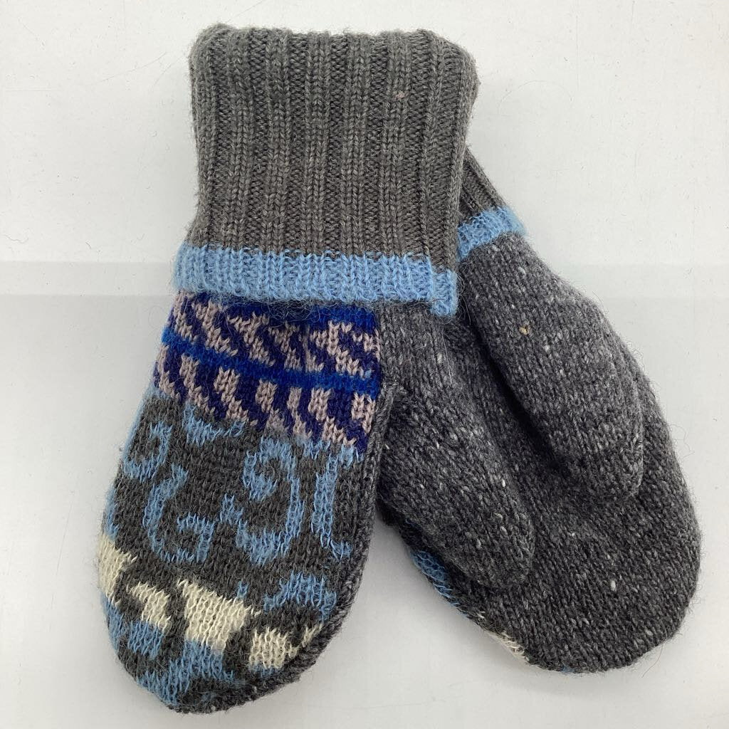 Sweater Mitten - Gray/Blue Wool Blend