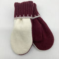 Sweater Mitten - White/Maroon Non Wool