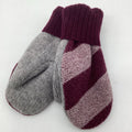 Sweater Mitten - Maroon/Gray WOOL