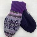 Sweater Mitten Gray/Purple Snowflake