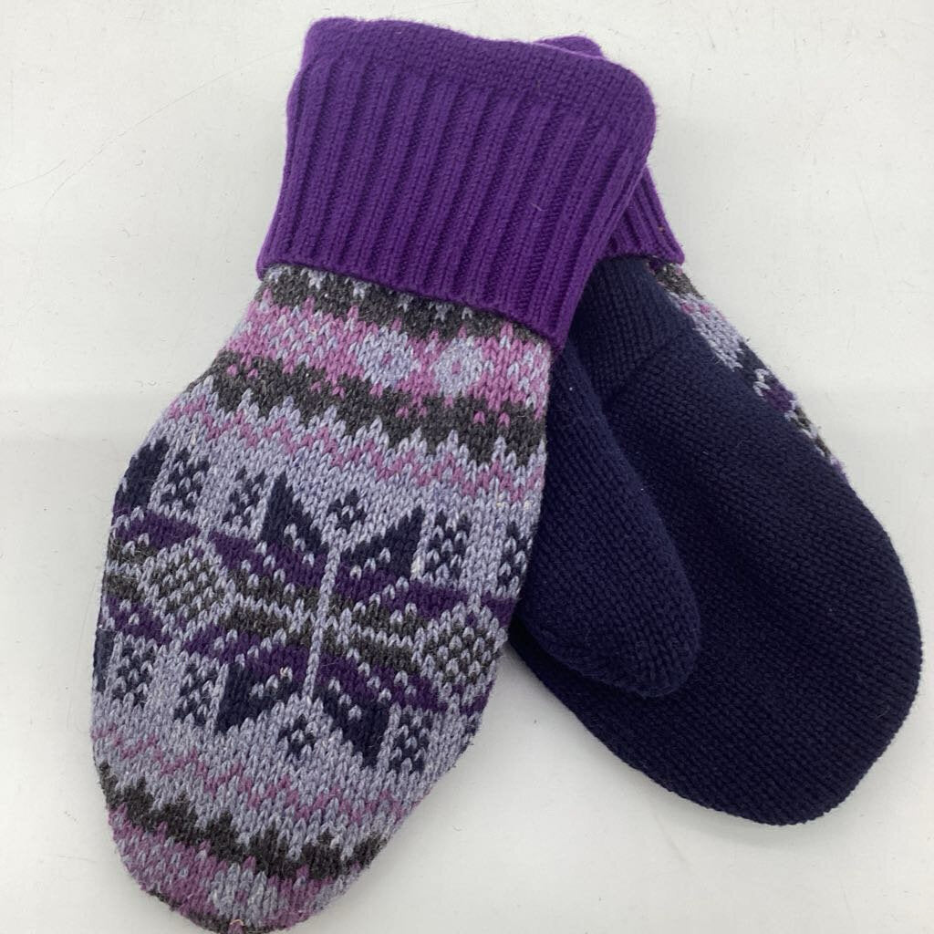 Sweater Mitten Gray/Purple Snowflake