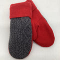 Sweater Mitten Gray/Red WOOL Blend
