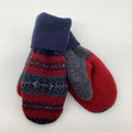 Sweater Mitten Red/Blue/Gray 100% WOOL