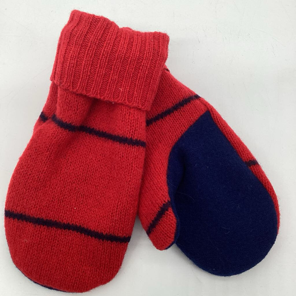 Sweater Mitten Red/Blue Stripe WOOL
