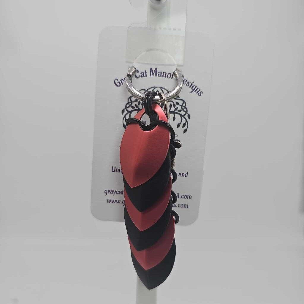 Rose Black Short Dragon Scale Fidget Keychain