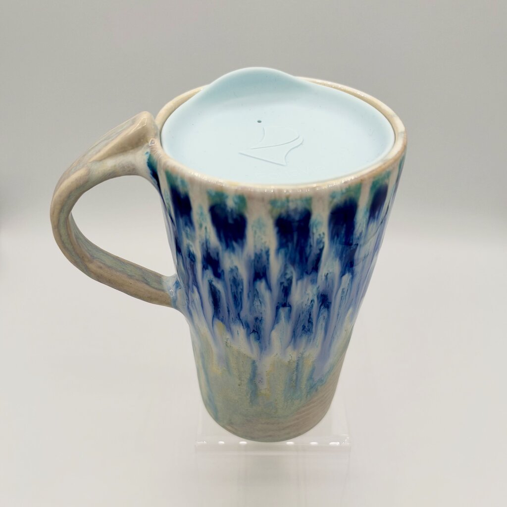 Travel Mug w/ lid (Small)- Cobalt/Pearl Flux