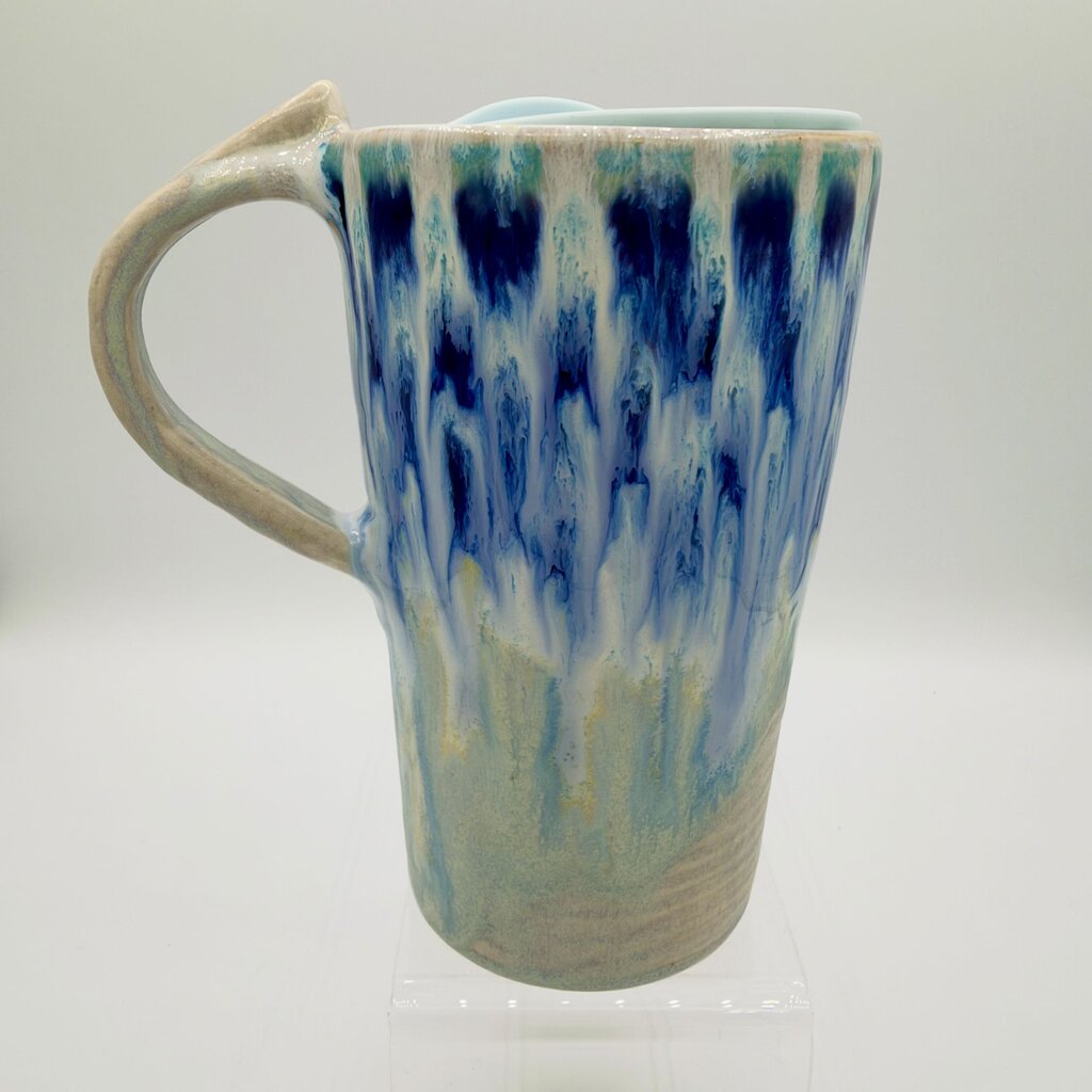 Travel Mug w/ lid (Small)- Cobalt/Pearl Flux