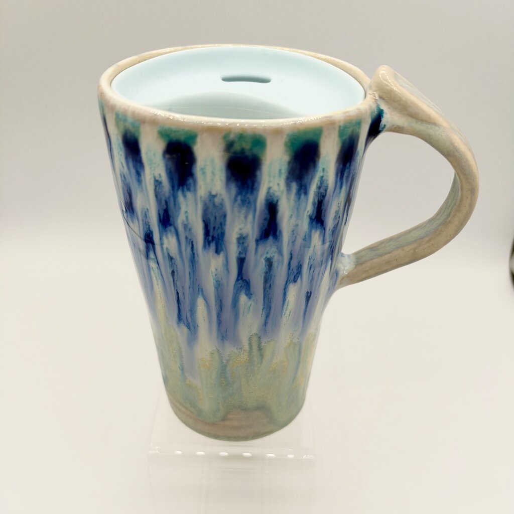 Travel Mug w/ lid (Small)- Cobalt/Pearl Flux