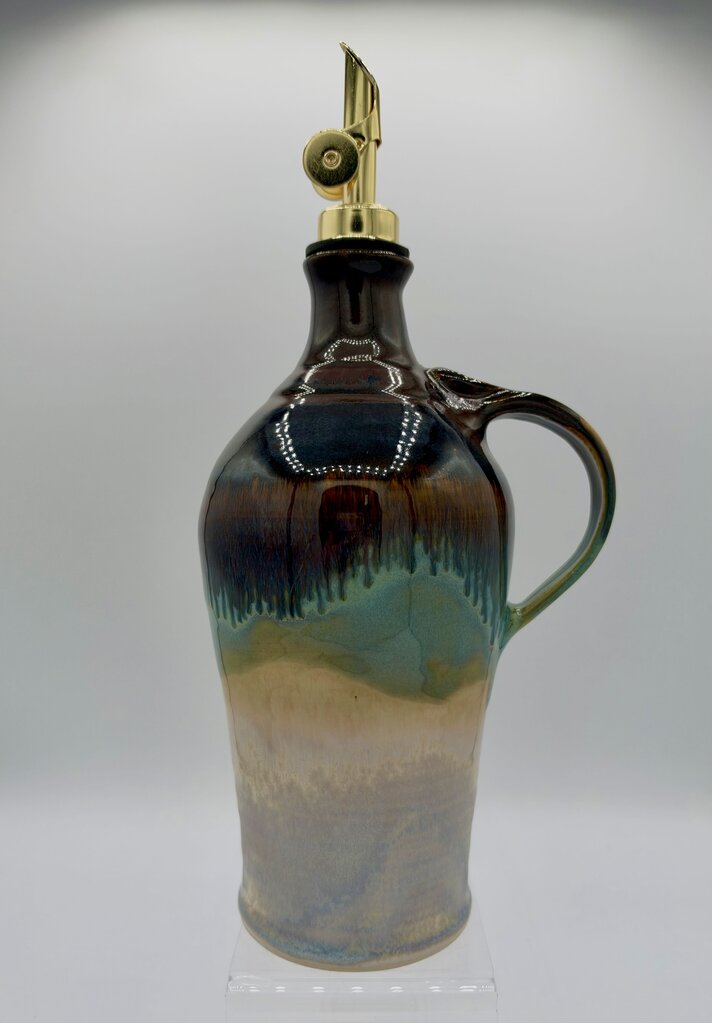 Oil Cruet- Jasper/Green/Pearl