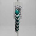 Silver Teal Dragon Scale Fidget Keychain Long