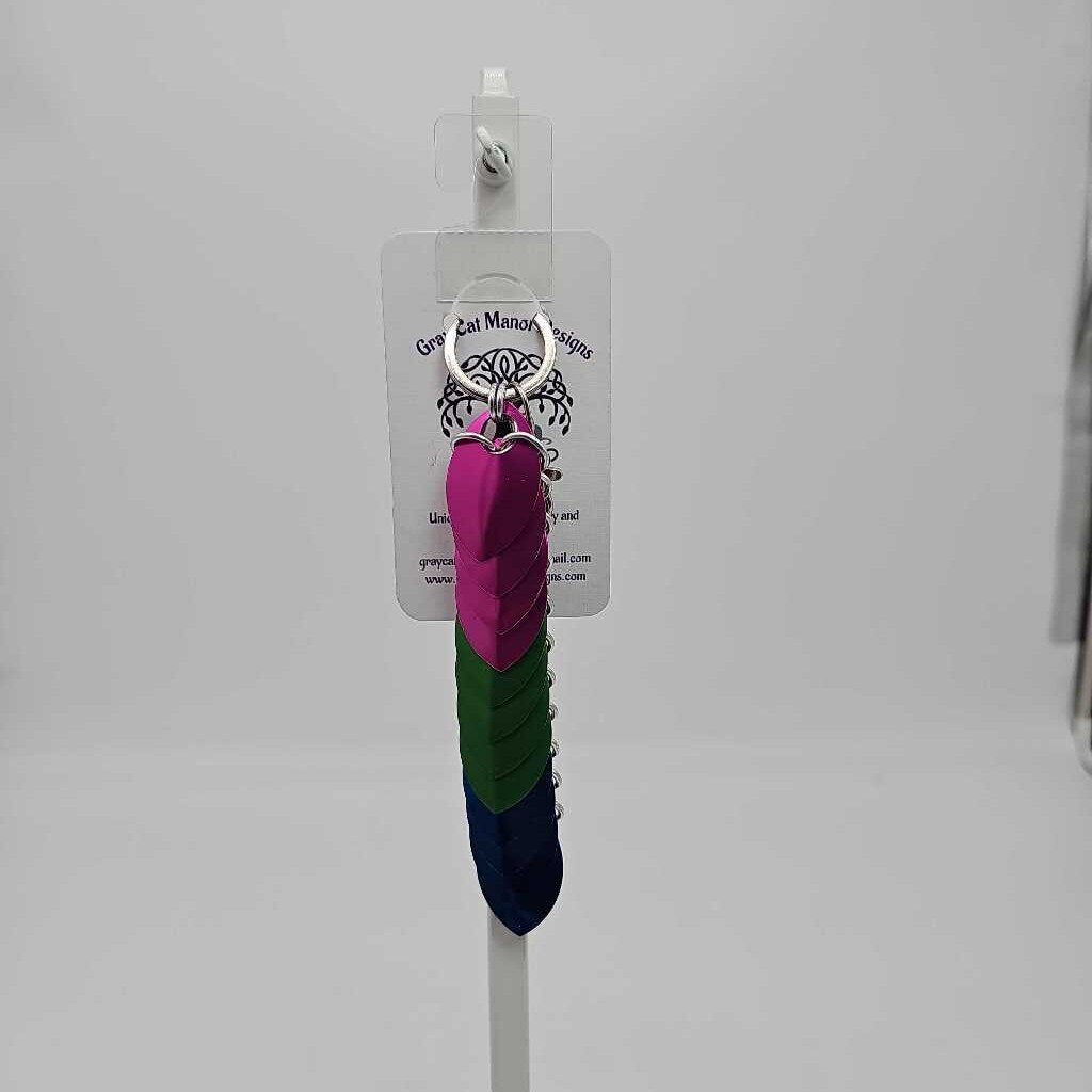 Polysexual Dragon Scale Fidget Keychain Long